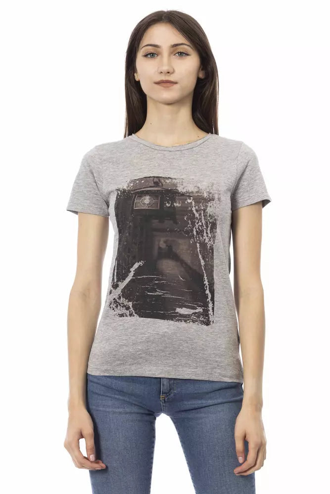 Trussardi Action Gray Cotton Women T-Shirt.