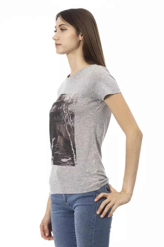 Trussardi Action Gray Cotton Women T-Shirt.