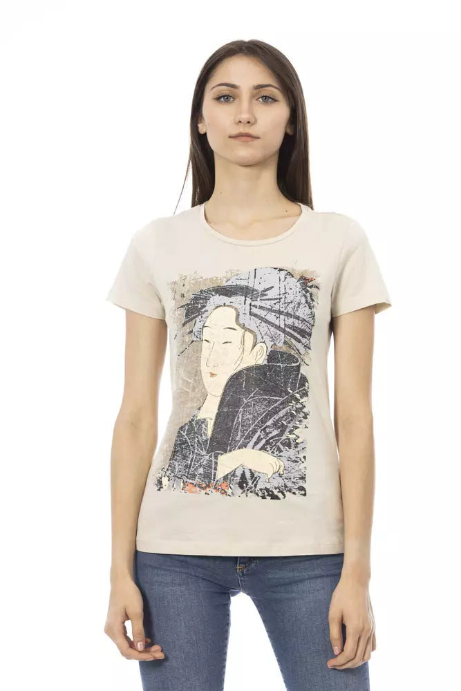 Trussardi Action Beige Cotton Women T-Shirt.