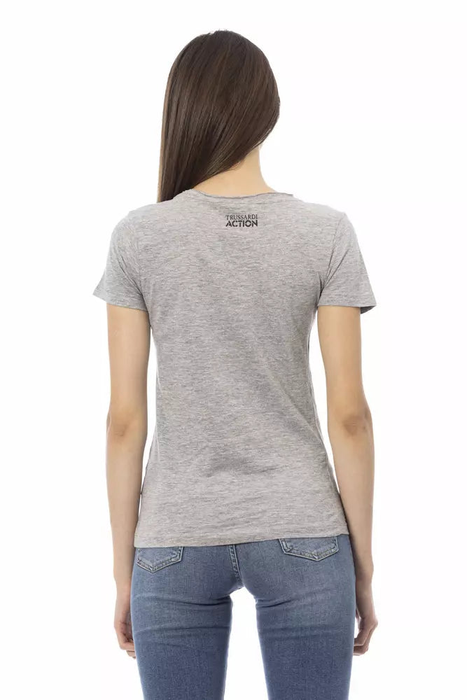 Trussardi Action Gray Cotton Women T-Shirt.
