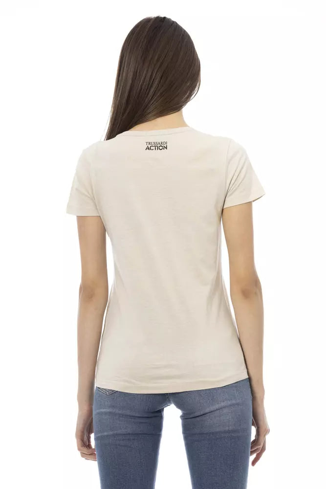 Trussardi Action Beige Cotton Women T-Shirt.