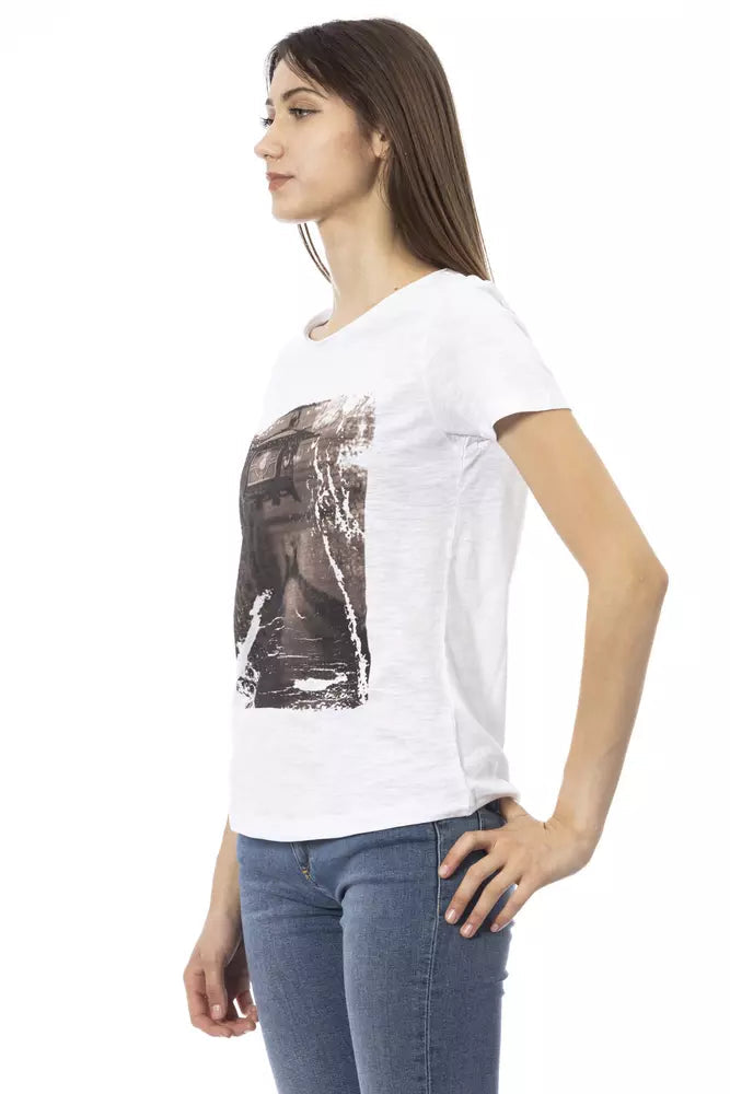 Trussardi Action White Cotton Women T-Shirt.