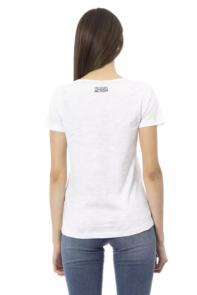 Trussardi Action White Cotton Women T-Shirt.