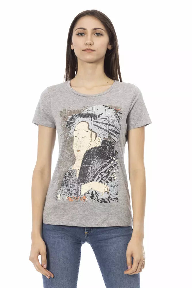 Trussardi Action Gray Cotton Women T-Shirt.