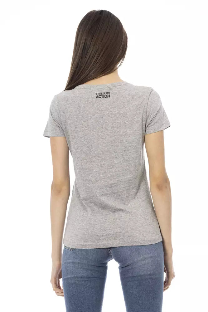 Trussardi Action Gray Cotton Women T-Shirt.