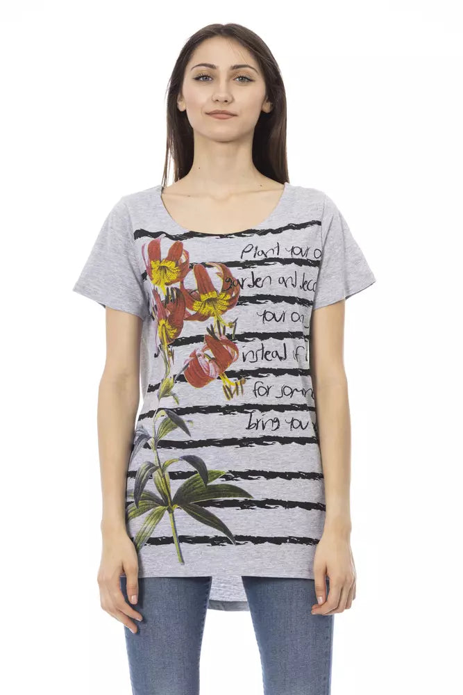 Trussardi Action Gray Cotton Women T-Shirt.