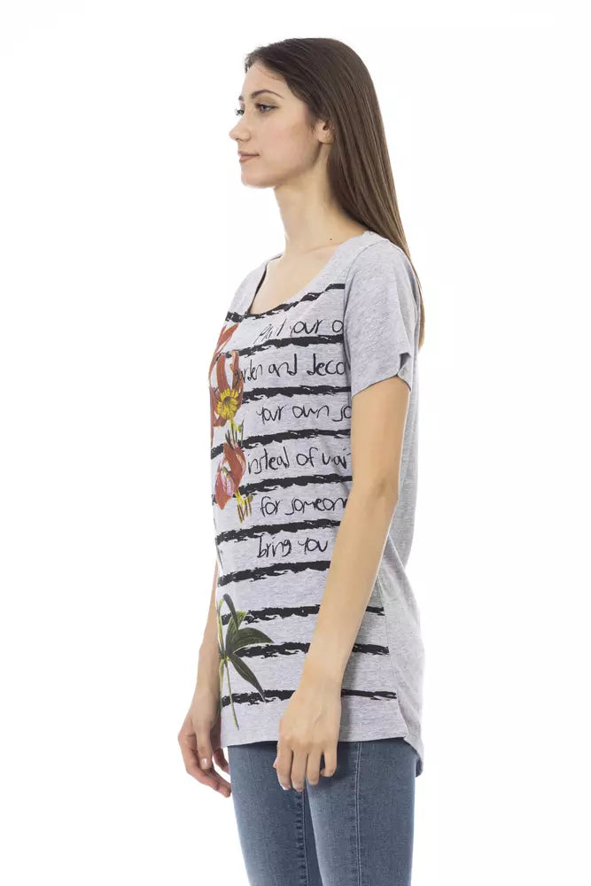 Trussardi Action Gray Cotton Women T-Shirt.
