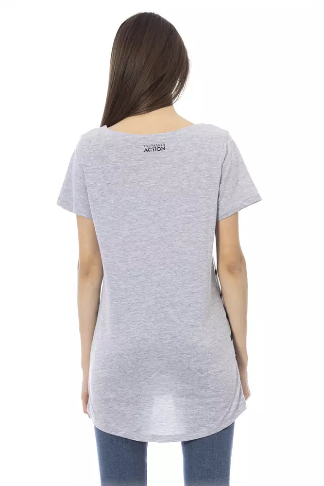 Trussardi Action Gray Cotton Women T-Shirt.
