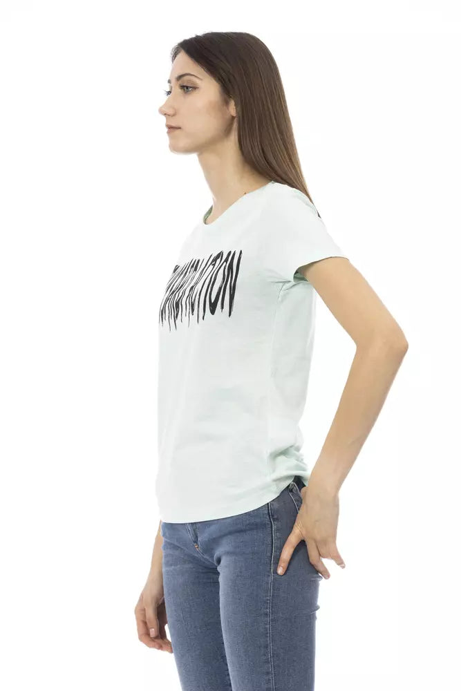 Trussardi Action Light Blue Cotton Women T-Shirt.