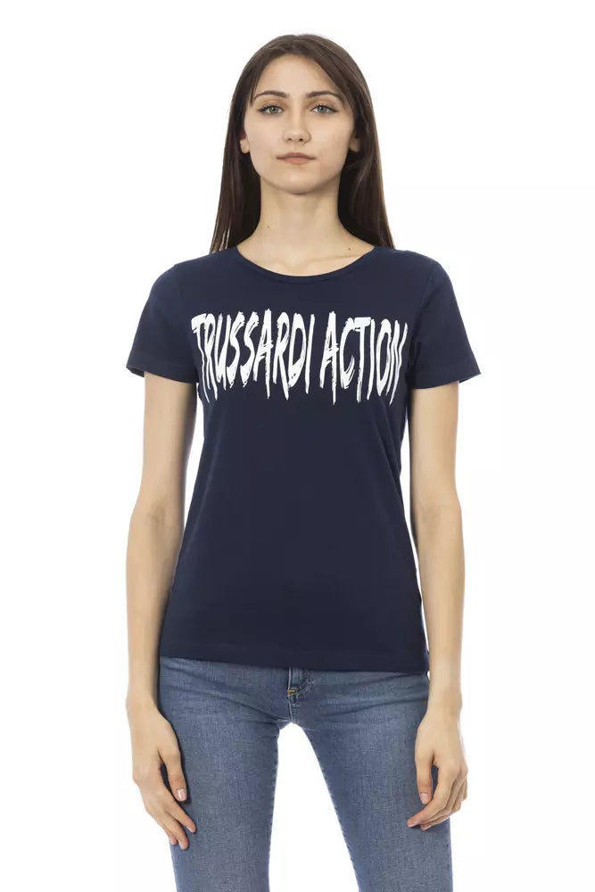 Trussardi Action Blue Cotton Women T-Shirt.