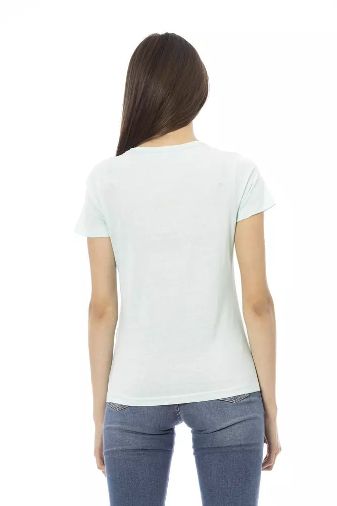 Trussardi Action Light Blue Cotton Women T-Shirt.