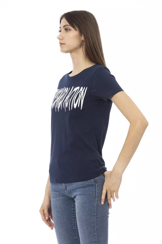 Trussardi Action Blue Cotton Women T-Shirt.