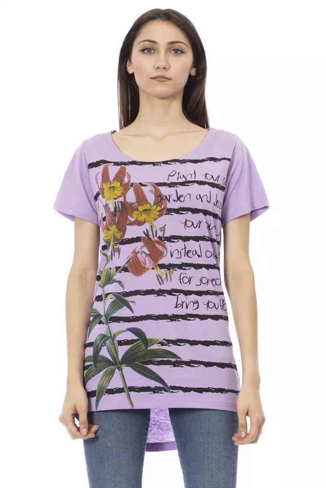 Trussardi Action Purple Cotton Women T-Shirt.