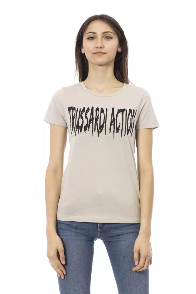 Trussardi Action Beige Cotton Women T-Shirt.