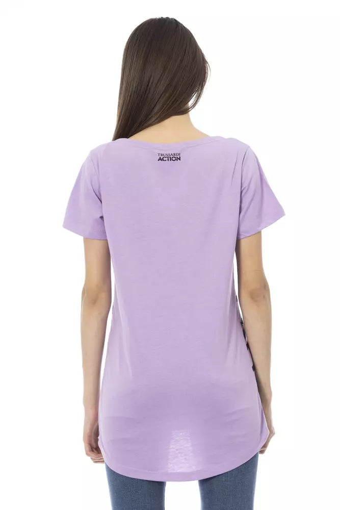Trussardi Action Purple Cotton Women T-Shirt.