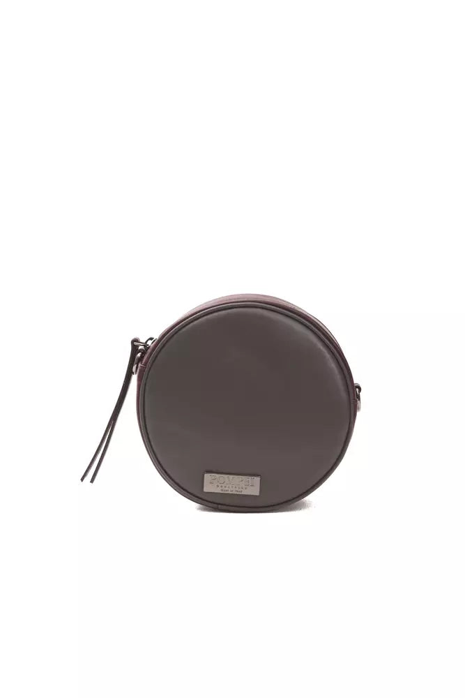 Pompei Donatella Chic Burgundy Small Oval Crossbody Bag.