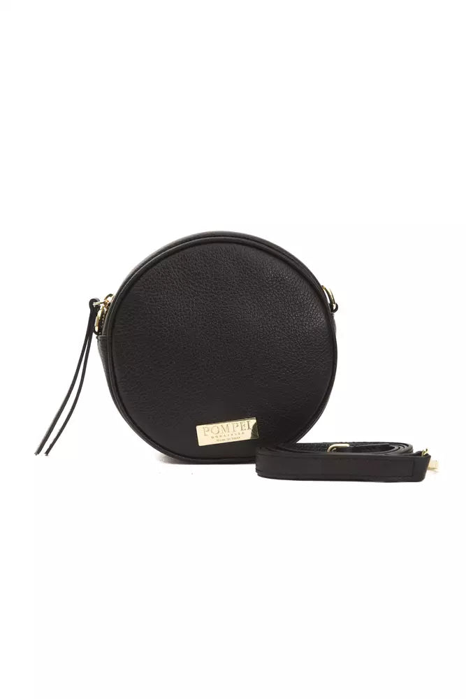 Pompei Donatella Black Leather Women Crossbody Pompei Donatella