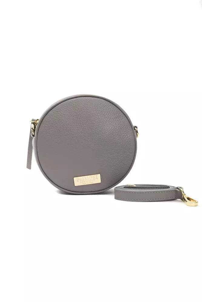 Pompei Donatella Gray Leather Women Crossbody Pompei Donatella
