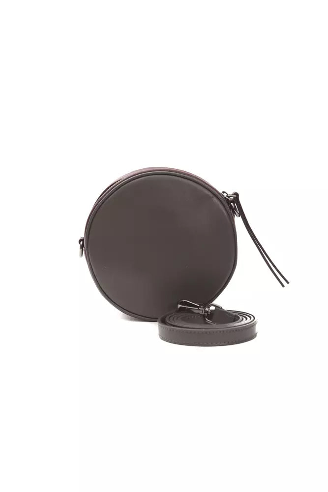 Pompei Donatella Chic Burgundy Small Oval Crossbody Bag.