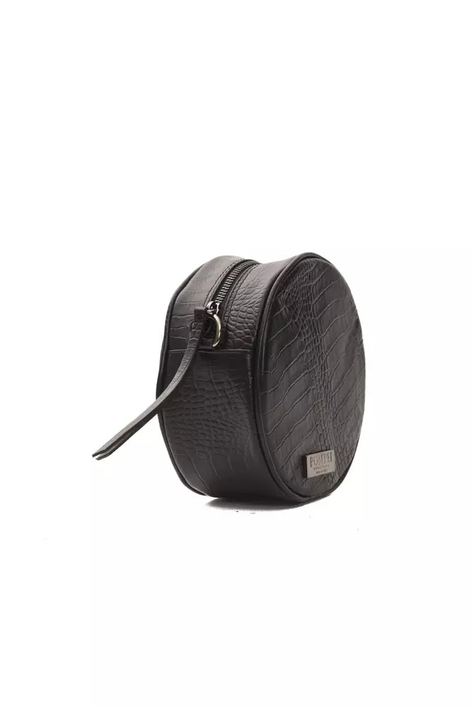 Pompei Donatella Black Leather Women Crossbody Pompei Donatella