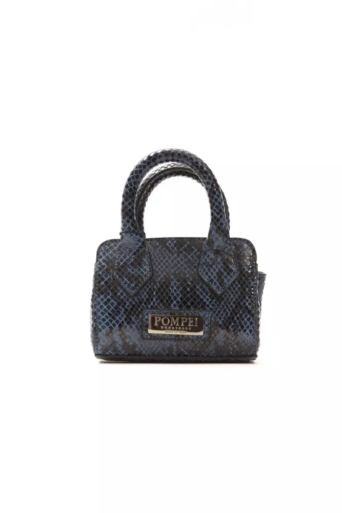 Pompei Donatella Blue Leather Women Shoulder Bag Pompei Donatella