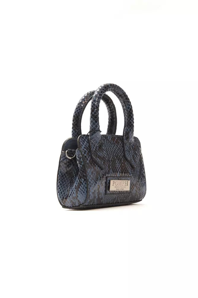 Pompei Donatella Blue Leather Women Shoulder Bag Pompei Donatella