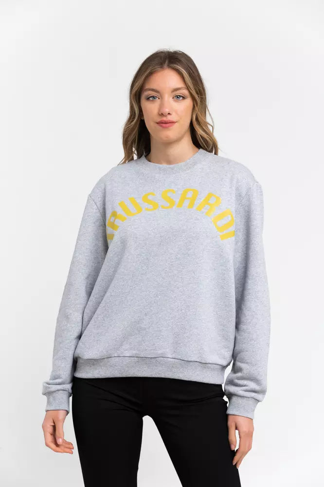 Trussardi Gray Cotton Women Sweatshirt.