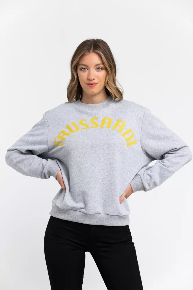 Trussardi Gray Cotton Women Sweatshirt.