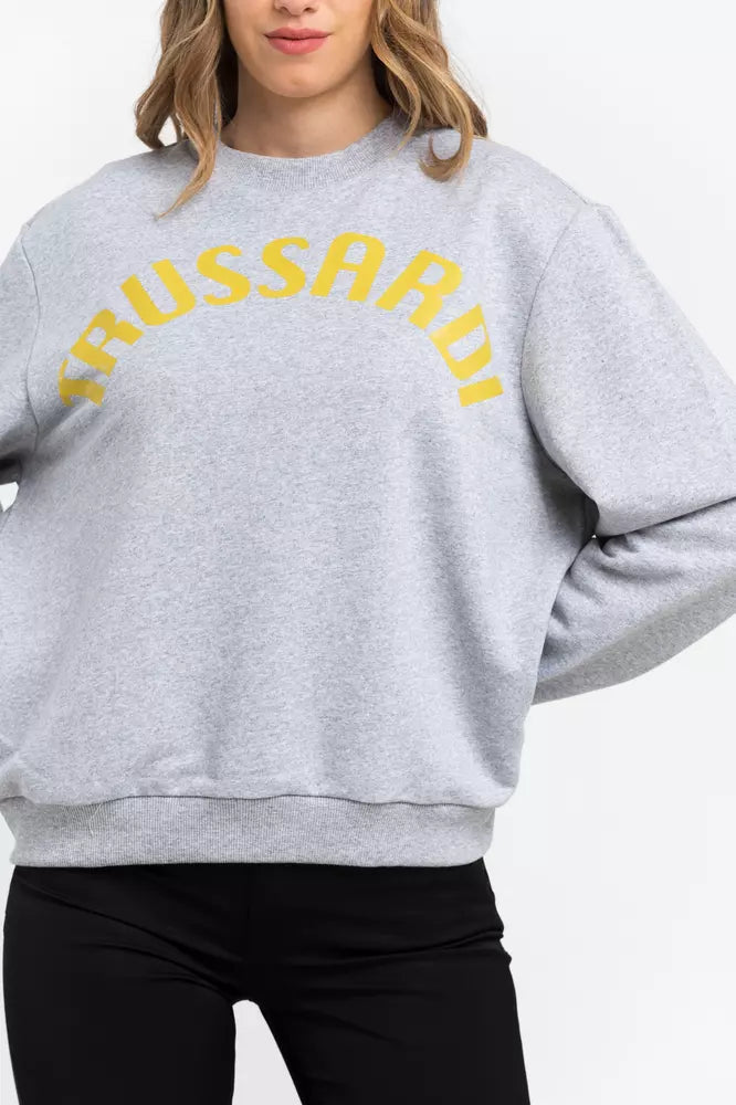 Trussardi Gray Cotton Women Sweatshirt.