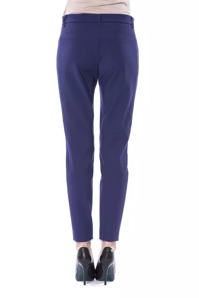 BYBLOS Blue Polyester Women's Slim Fit Pant.