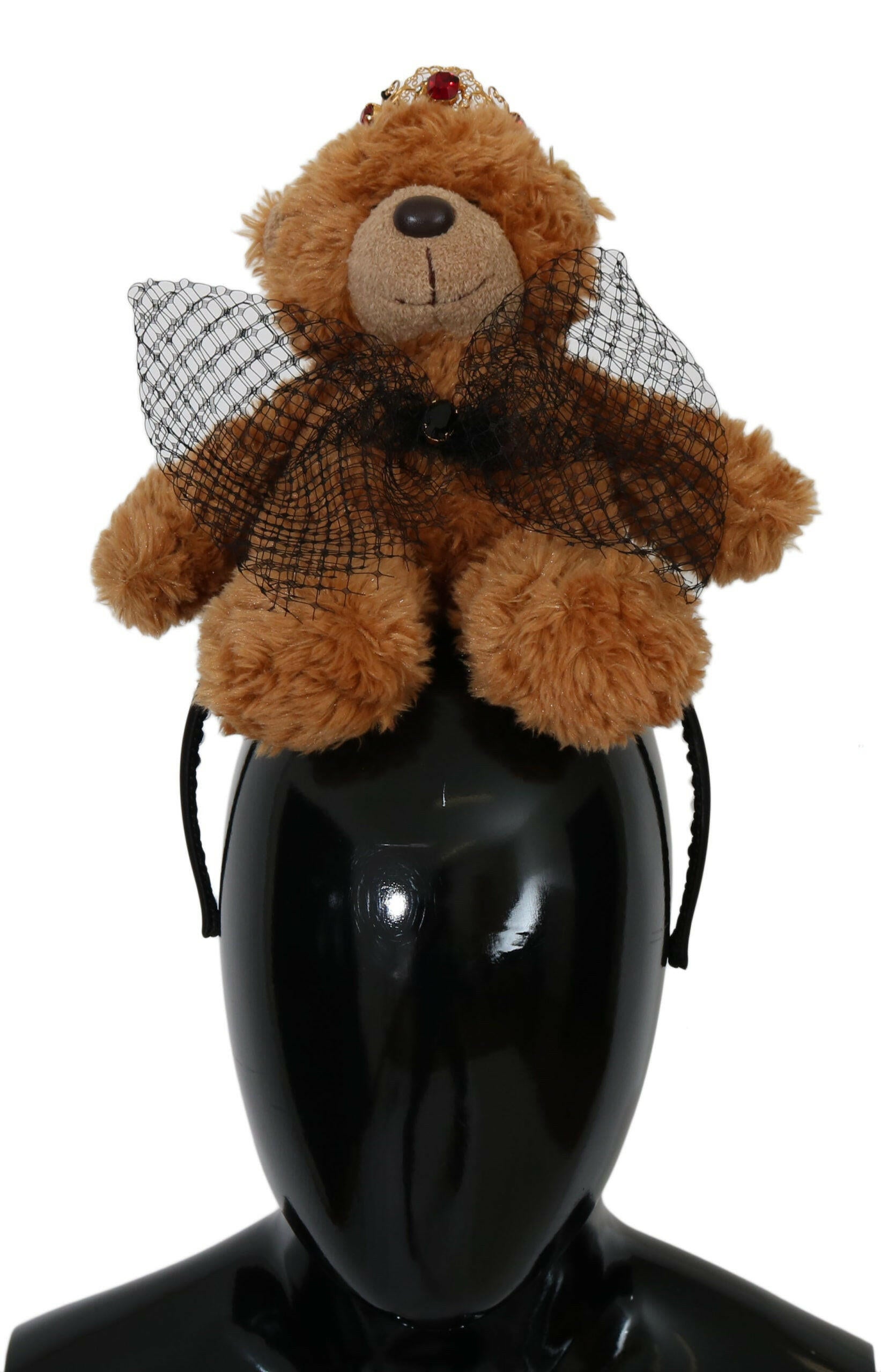 Dolce & Gabbana Teddy Bear Gold Crystal  Crown Tiara Diadem Hair Band.