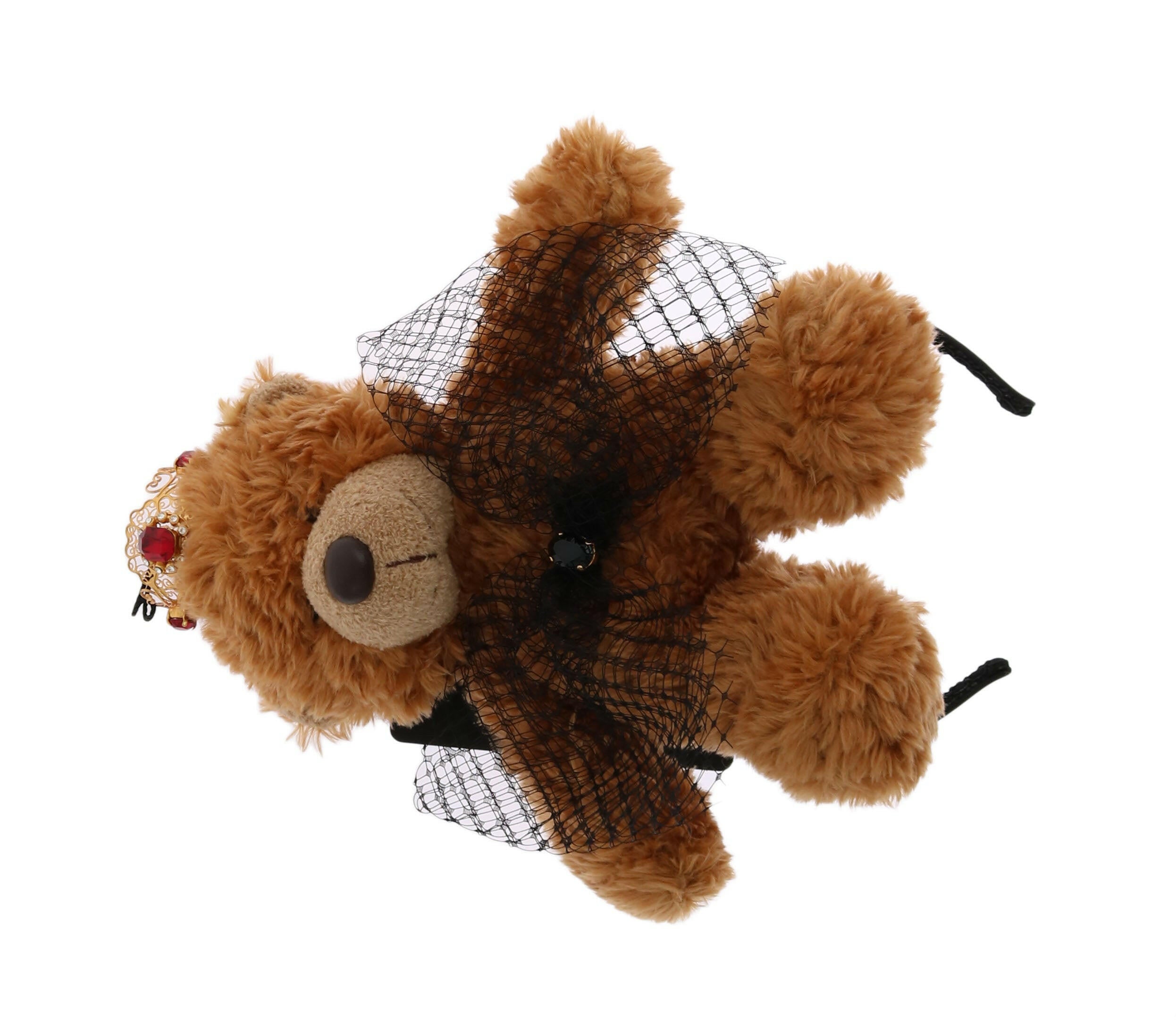 Dolce & Gabbana Teddy Bear Gold Crystal  Crown Tiara Diadem Hair Band.