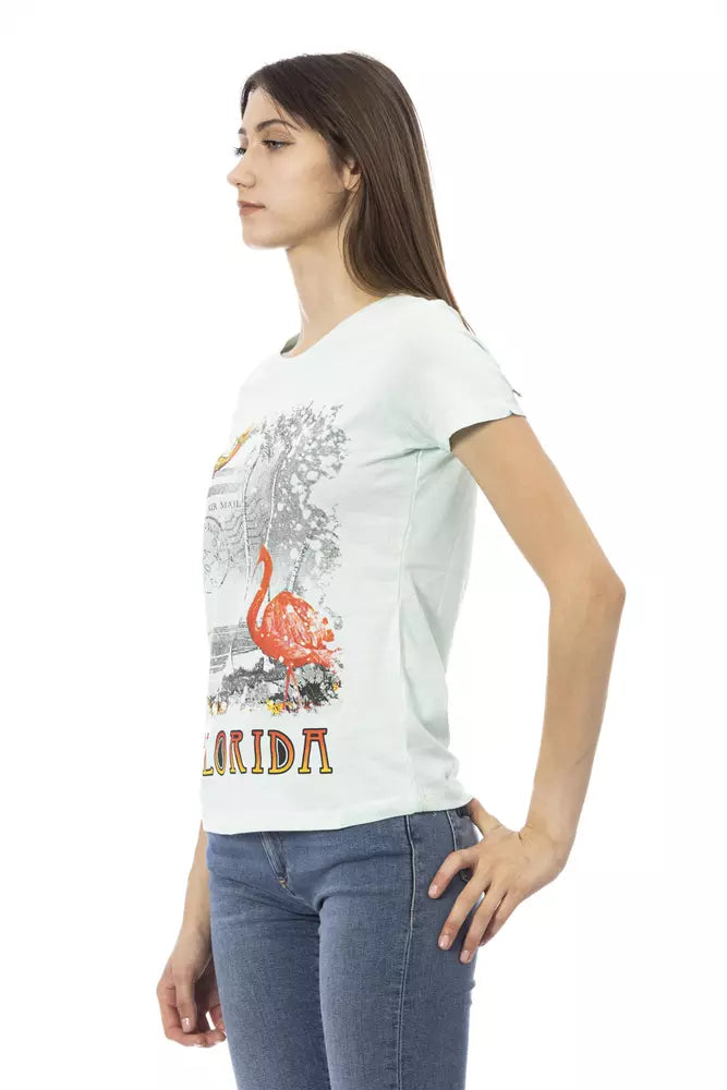 Trussardi Action Light Blue Cotton Women T-Shirt.