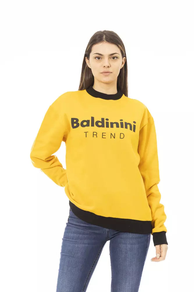 Baldinini Trend Yellow Cotton Women Hoodie.