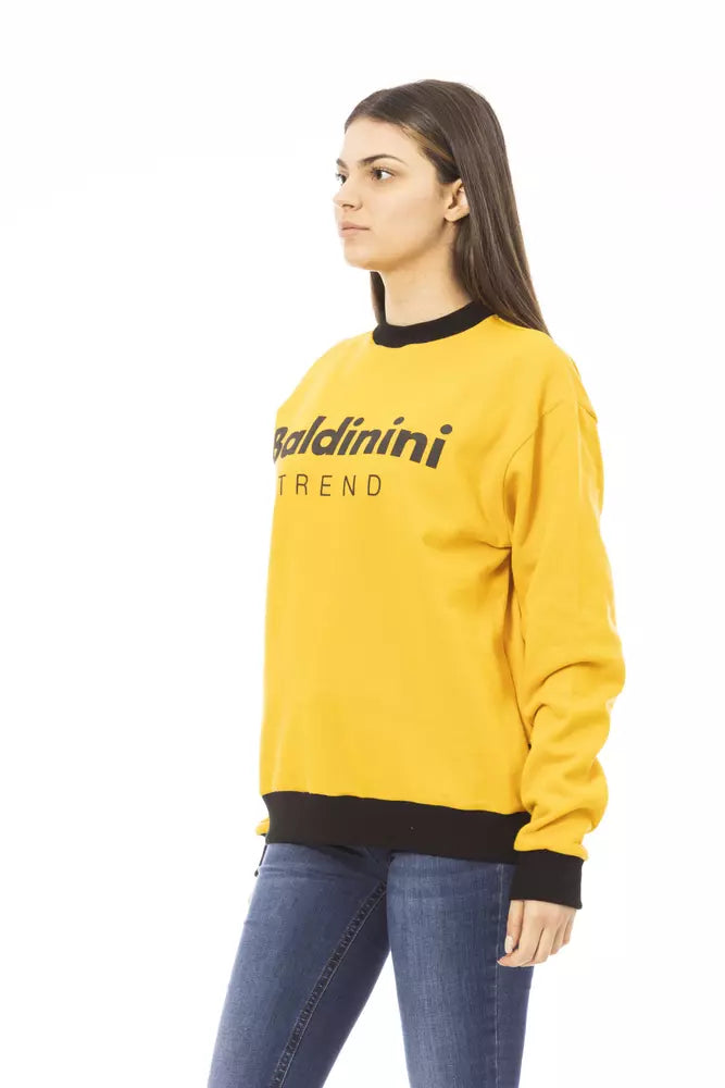 Baldinini Trend Yellow Cotton Women Hoodie.