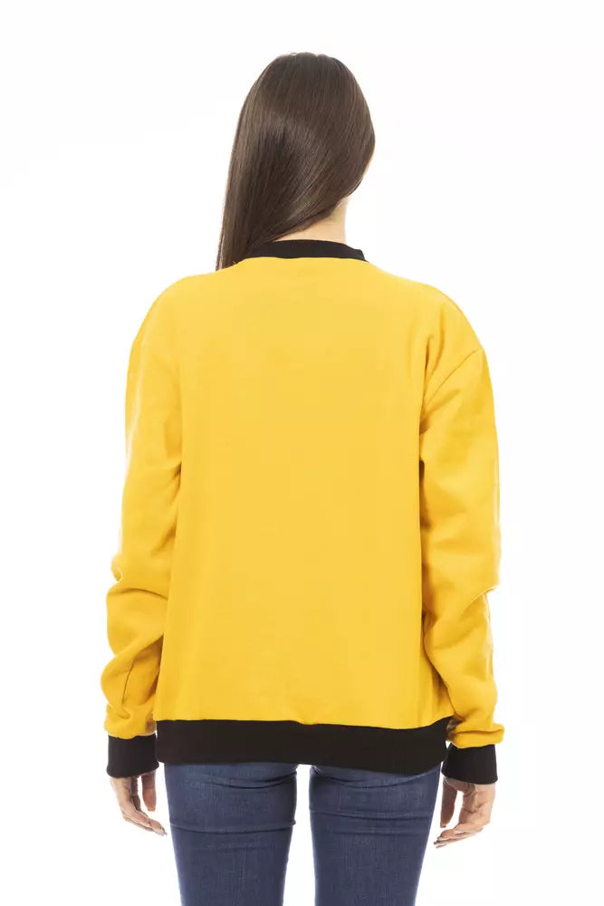 Baldinini Trend Yellow Cotton Women Hoodie.