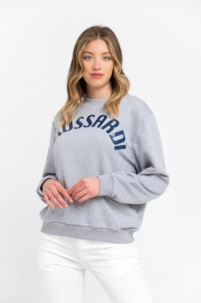 Trussardi Gray Cotton Women Sweatshirt.