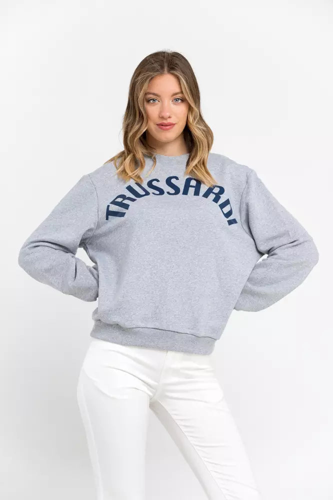 Trussardi Gray Cotton Women Sweatshirt.