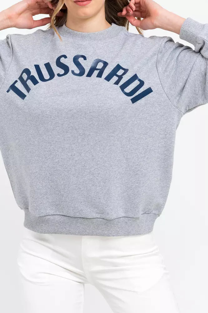 Trussardi Gray Cotton Women Sweatshirt.
