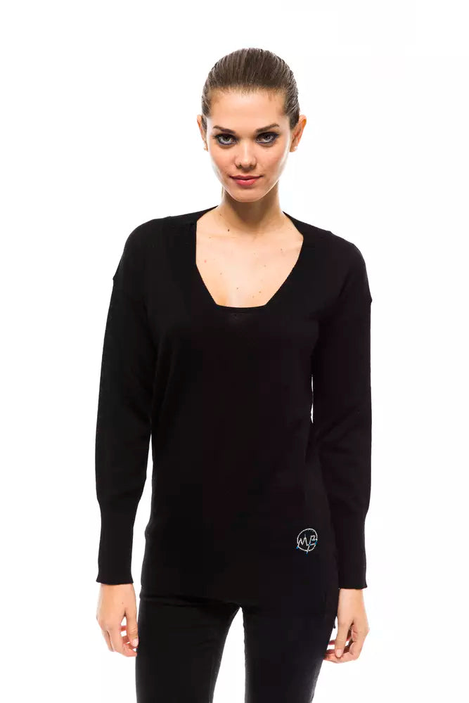 Montana Blu Black Wool Women Sweater.
