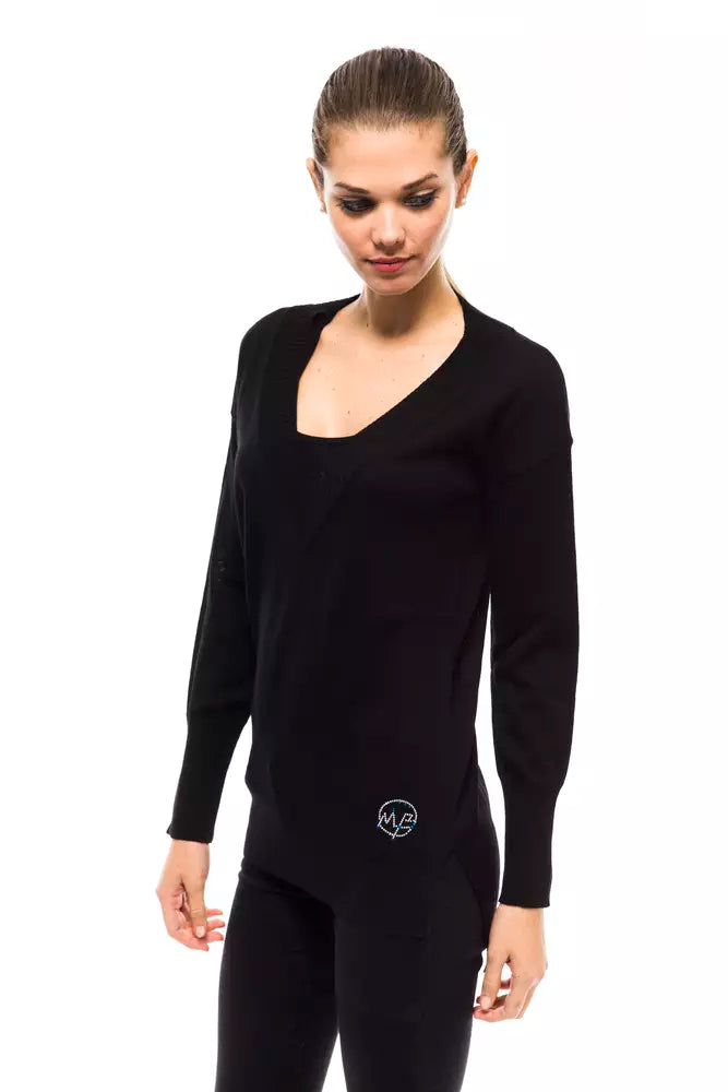 Montana Blu Black Wool Women Sweater.