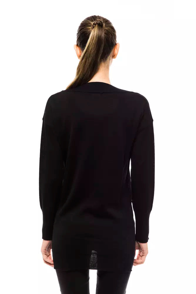 Montana Blu Black Wool Women Sweater.