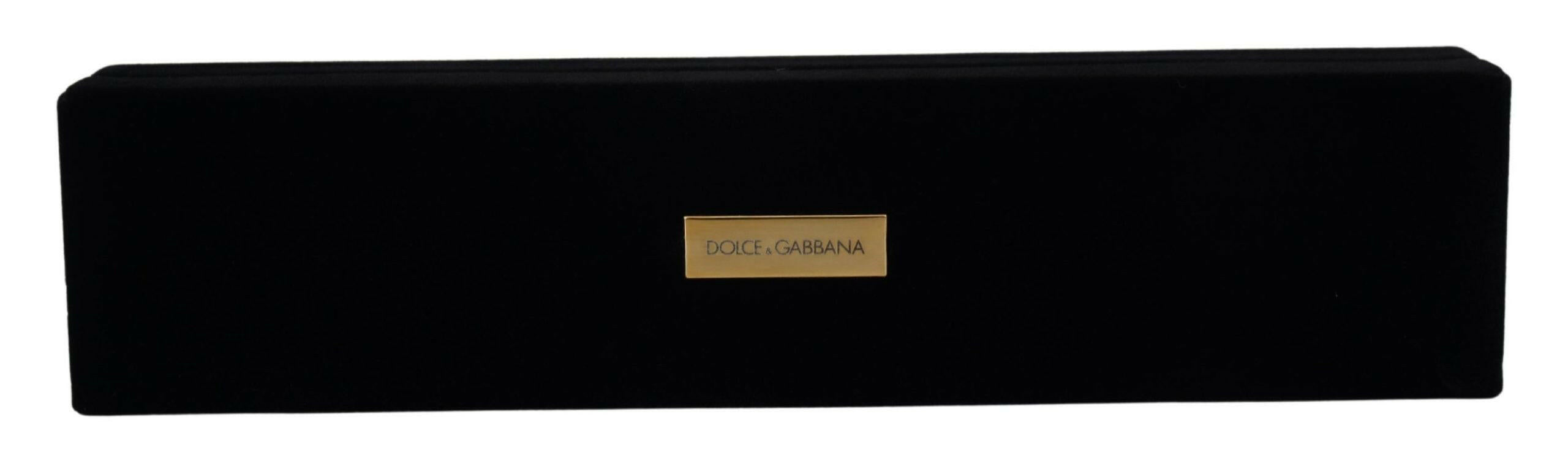 Dolce & Gabbana Black Velvet Logo Plaque Storage Bracelet Jewelry Box.