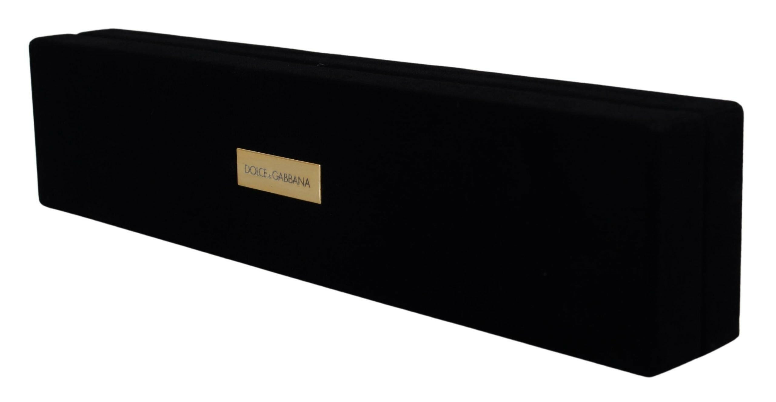 Dolce & Gabbana Black Velvet Logo Plaque Storage Bracelet Jewelry Box.