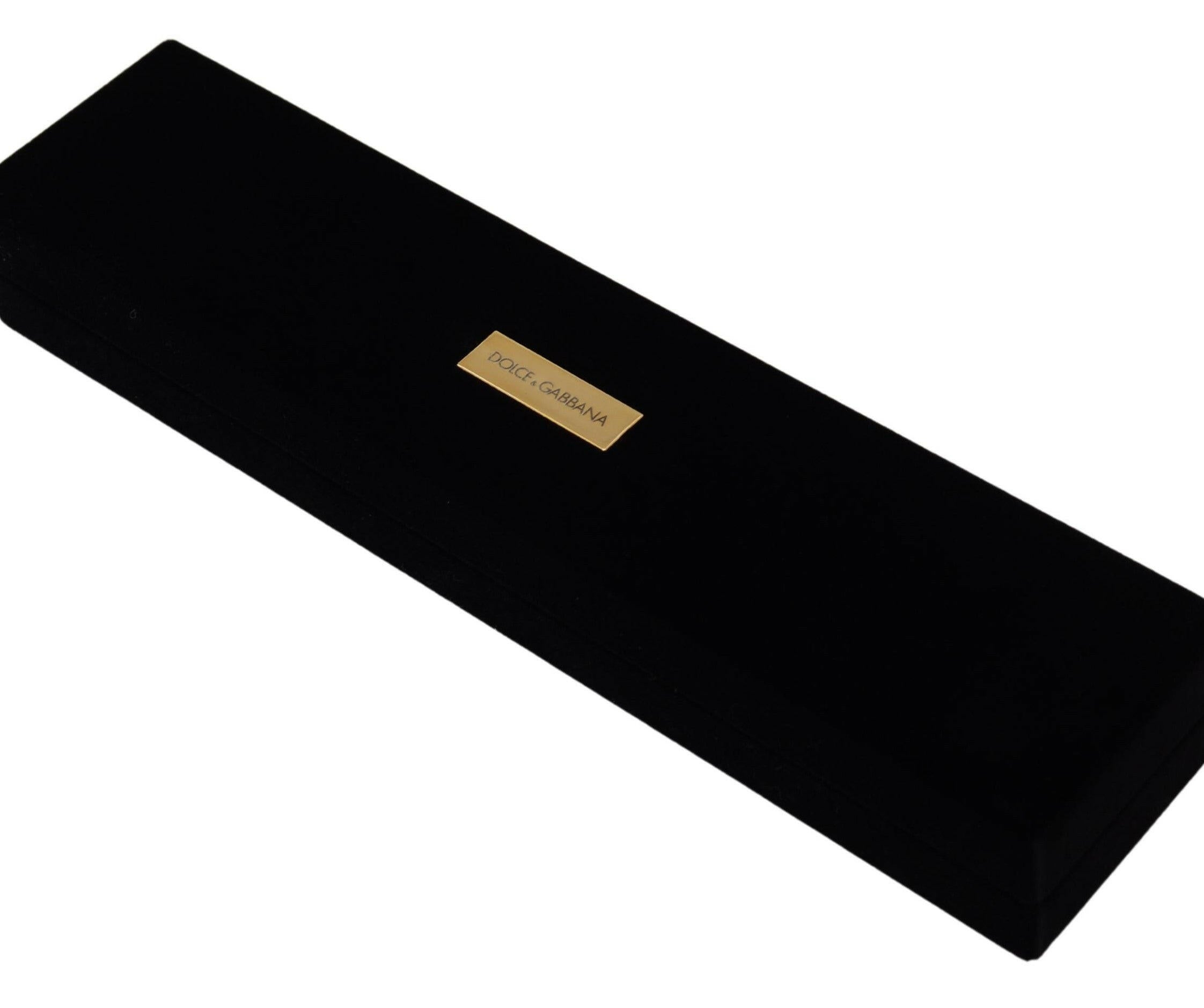 Dolce & Gabbana Black Velvet Logo Plaque Storage Bracelet Jewelry Box.