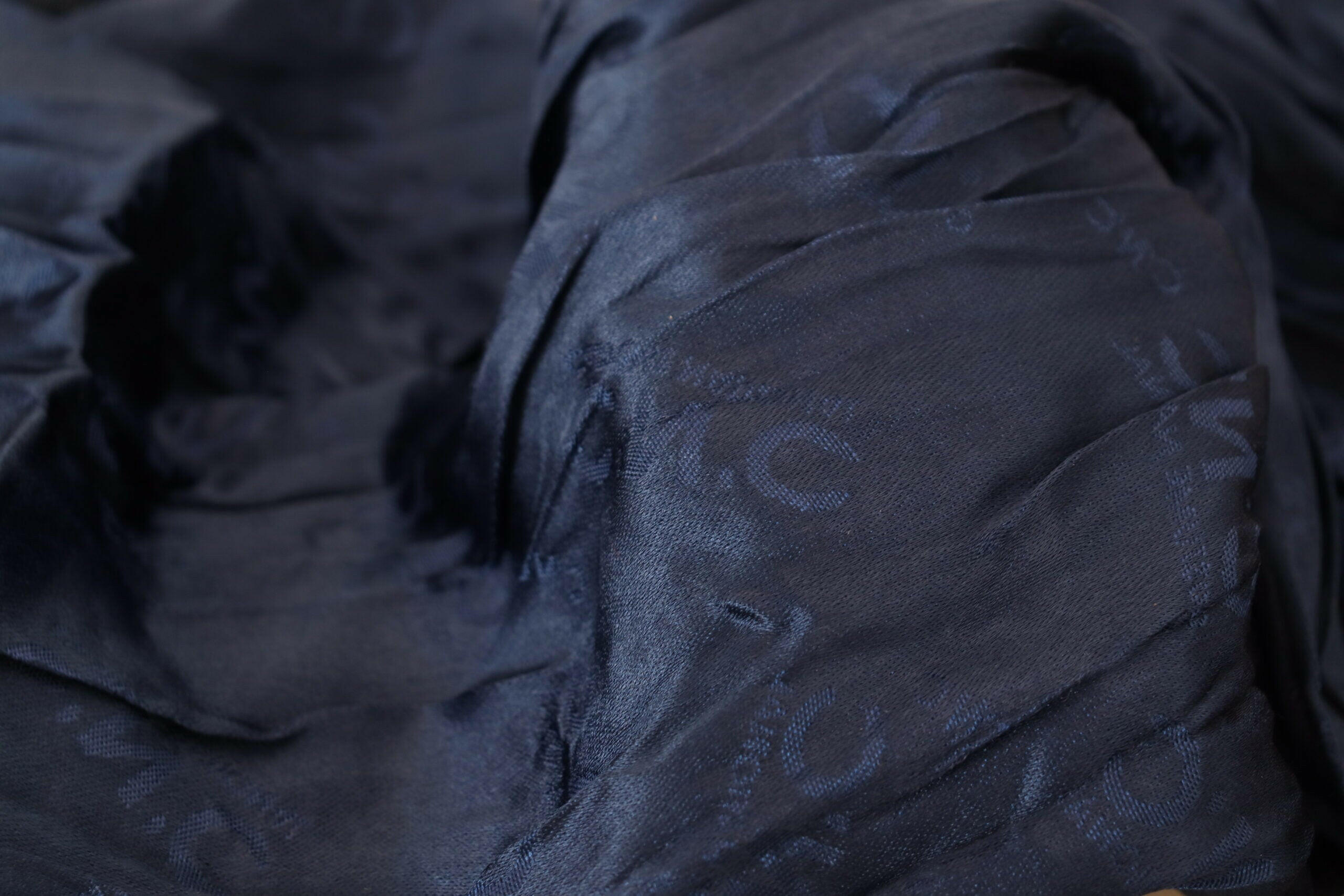 Costume National Blue Silk Shawl Foulard Fringes Scarf.