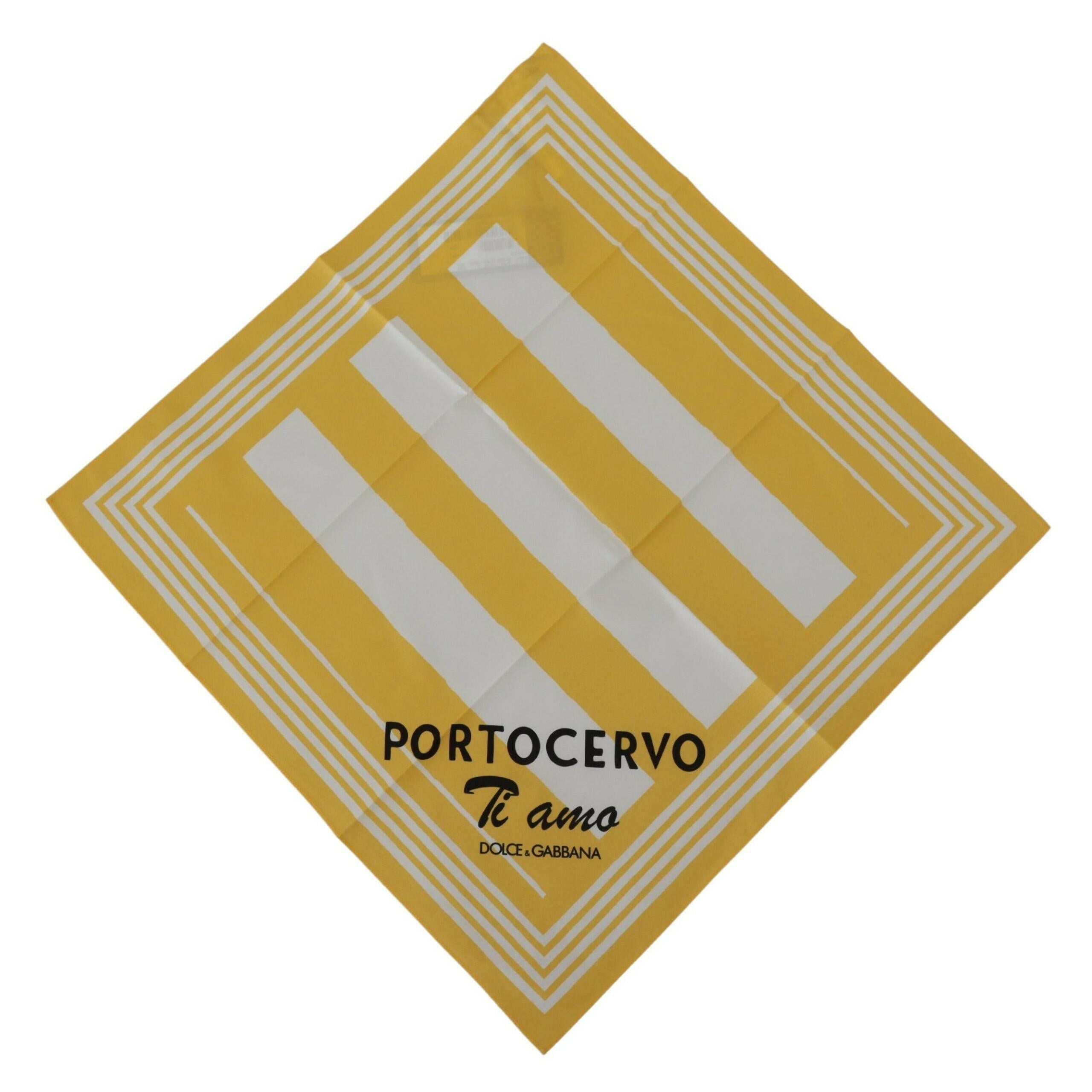 Dolce & Gabbana Yellow Portocervo Cotton Shawl Wrap Scarf.