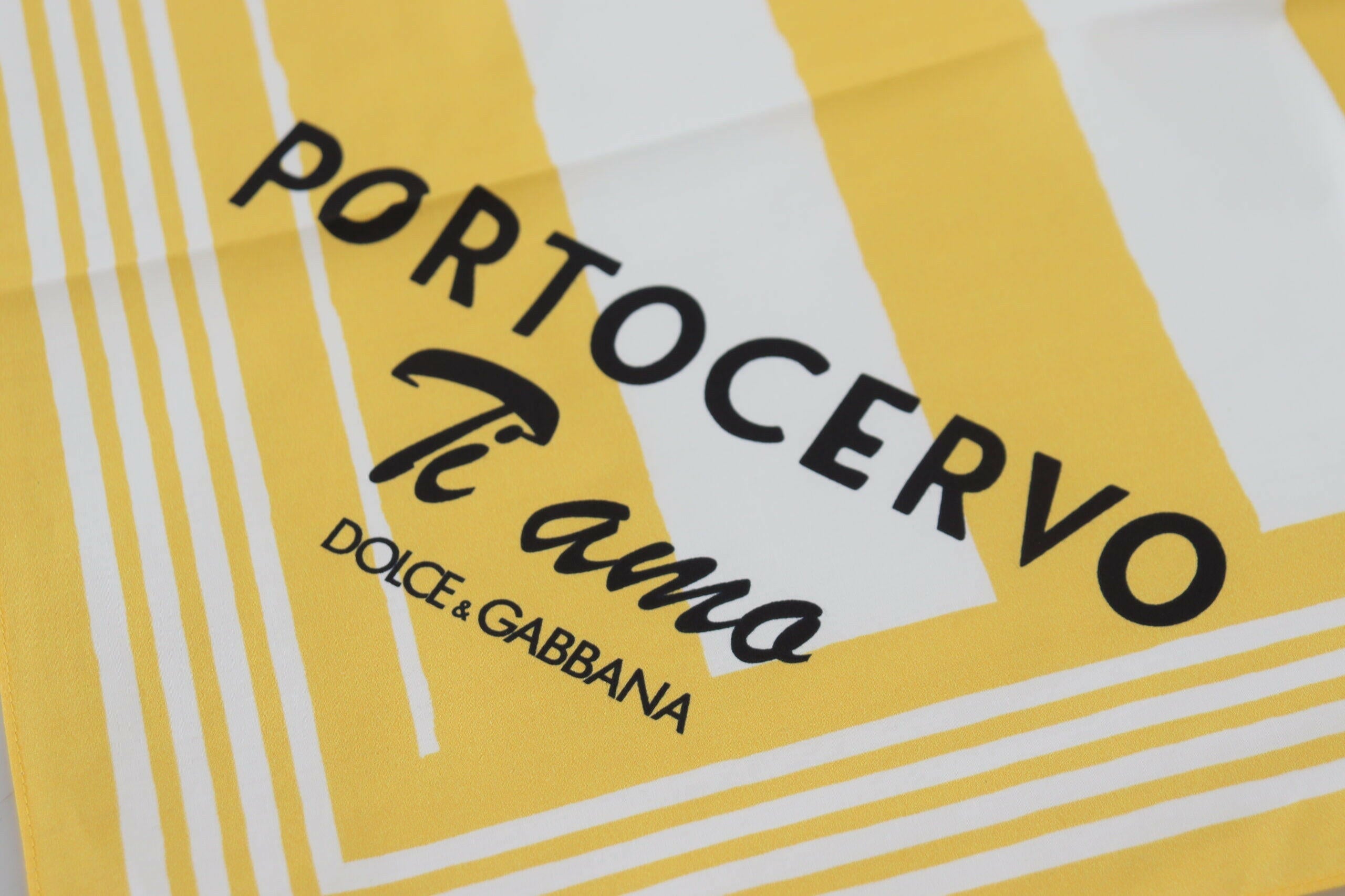 Dolce & Gabbana Yellow Portocervo Cotton Shawl Wrap Scarf.
