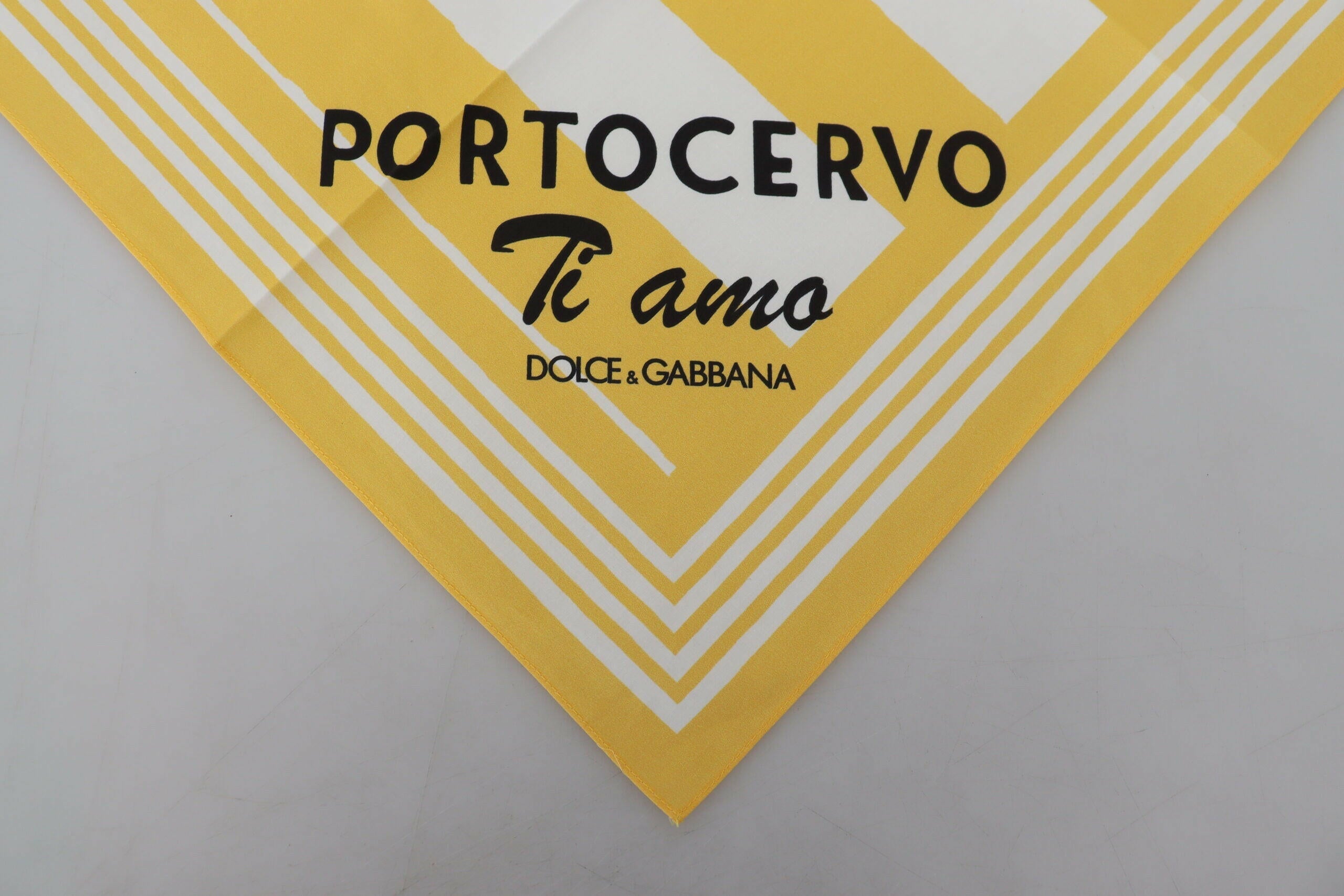 Dolce & Gabbana Yellow Portocervo Cotton Shawl Wrap Scarf.