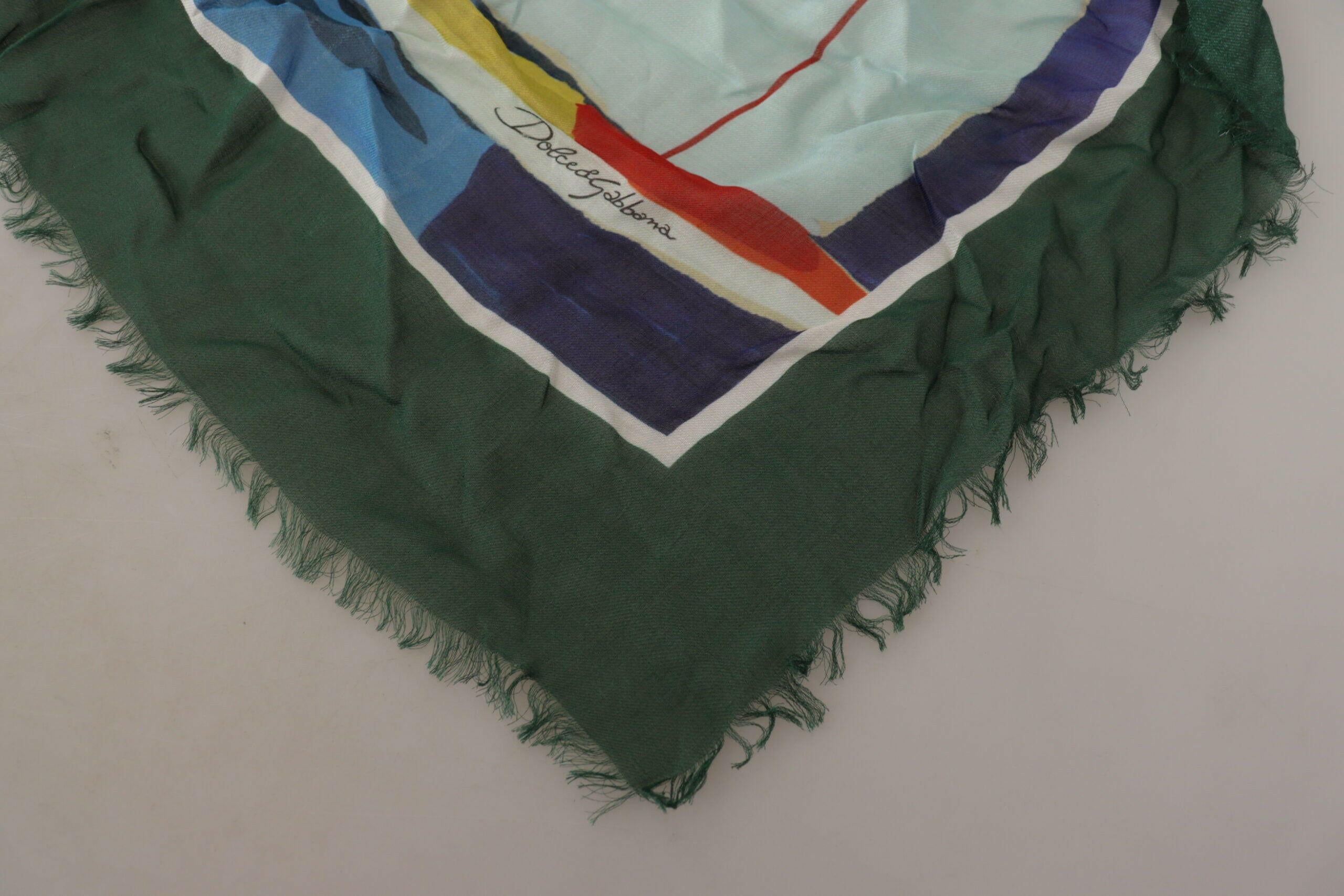 Dolce & Gabbana Multicolor Sorrento DG Shawl Fringe Scarf.
